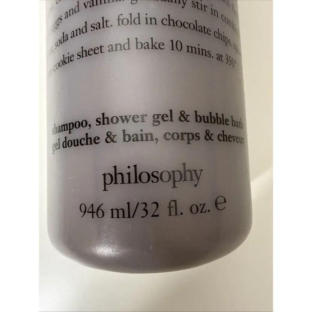 Philosophy Chocolate Chip Cookies Shower Gel & Bubble Bath Shampoo New 32 oz
